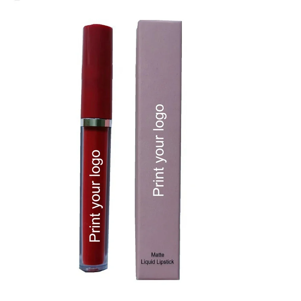 Rouge à lèvres liquide longue durée avec logo personnalisé, maquillage nude sexy, tasse antiarina, facile à appliquer, 12 couleurs, 256 couleurs, marque privée, vente en gros