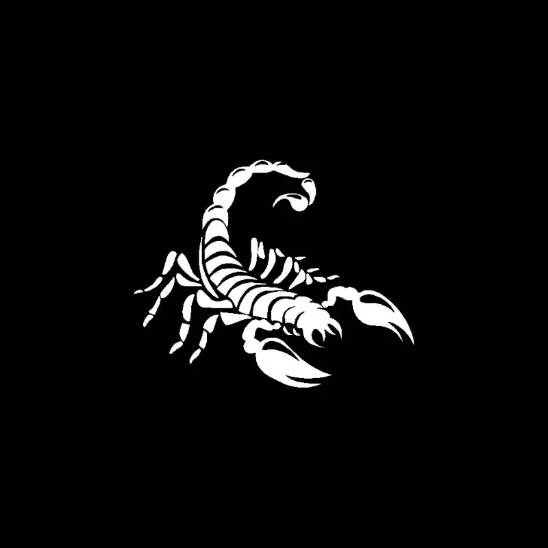 Valiant Scorpion Delicate Dazzling Predator Car Sticker Vinyl Decal Black/Silver 15.5CM*12.6CM