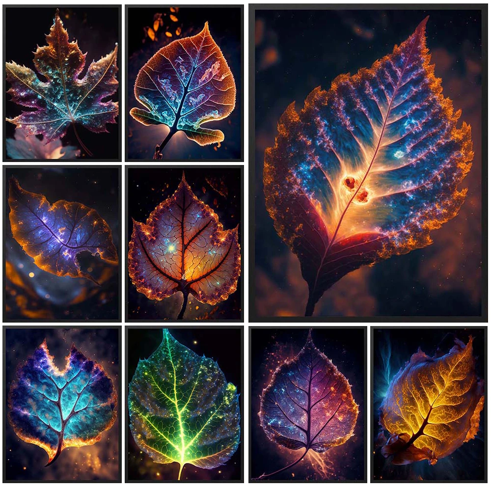 Magical Plants Leaf Lines Abstract Posters Home Wall Pictures For Living Room Nordic Poster Wall Art Canvas Painting Unframed