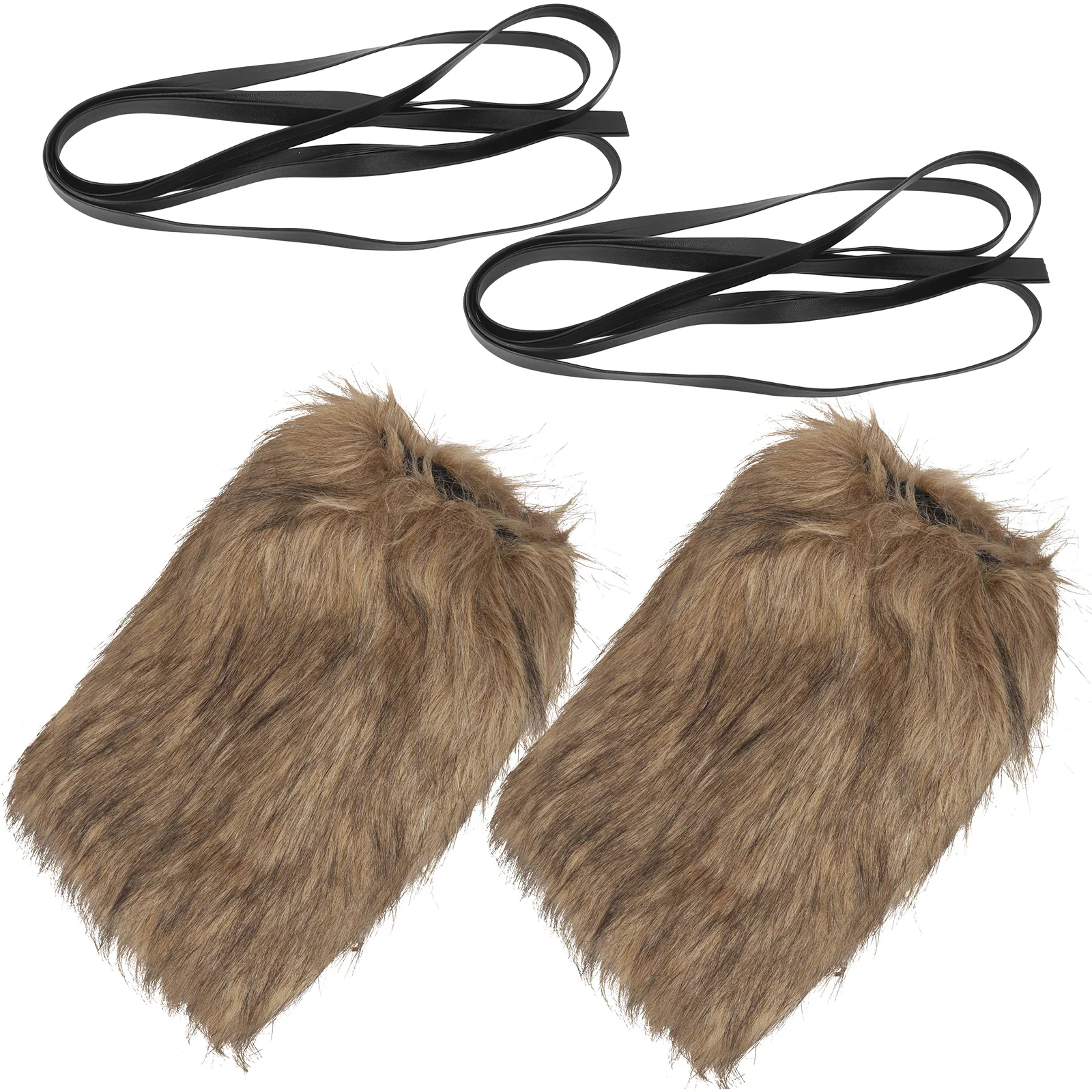 

1 set Viking Style Faux Leg Warmers Brown Adjustable Straps For Men Women Cosplay Halloween Medieval Accessories Socks