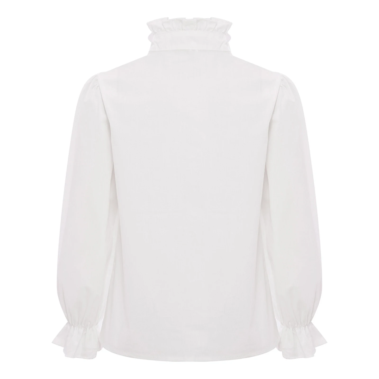 بلوزة بيضاء أنيقة للفتيات المراهقات بياقة مكشكشة وأكمام طويلة وقميص لطيف بأزرار على شكل فيونكة للمدرسة وحفلات أعياد الميلاد وحفلات الزفاف