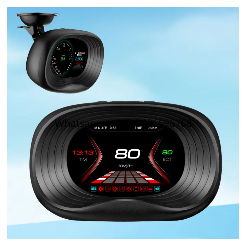 

ZiiQii HUD-дисплей P20: приборная панель для автомобиля, 2 ЖК-дисплея, диагностический инструмент, проекционный дисплей HUD