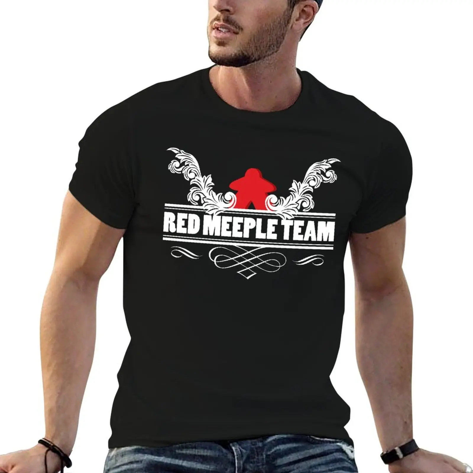

Red Meeple Board Game Team Design T-Shirt graphic t shirts for man funny t shirts cotton t shirts cotton 100% T-shirt