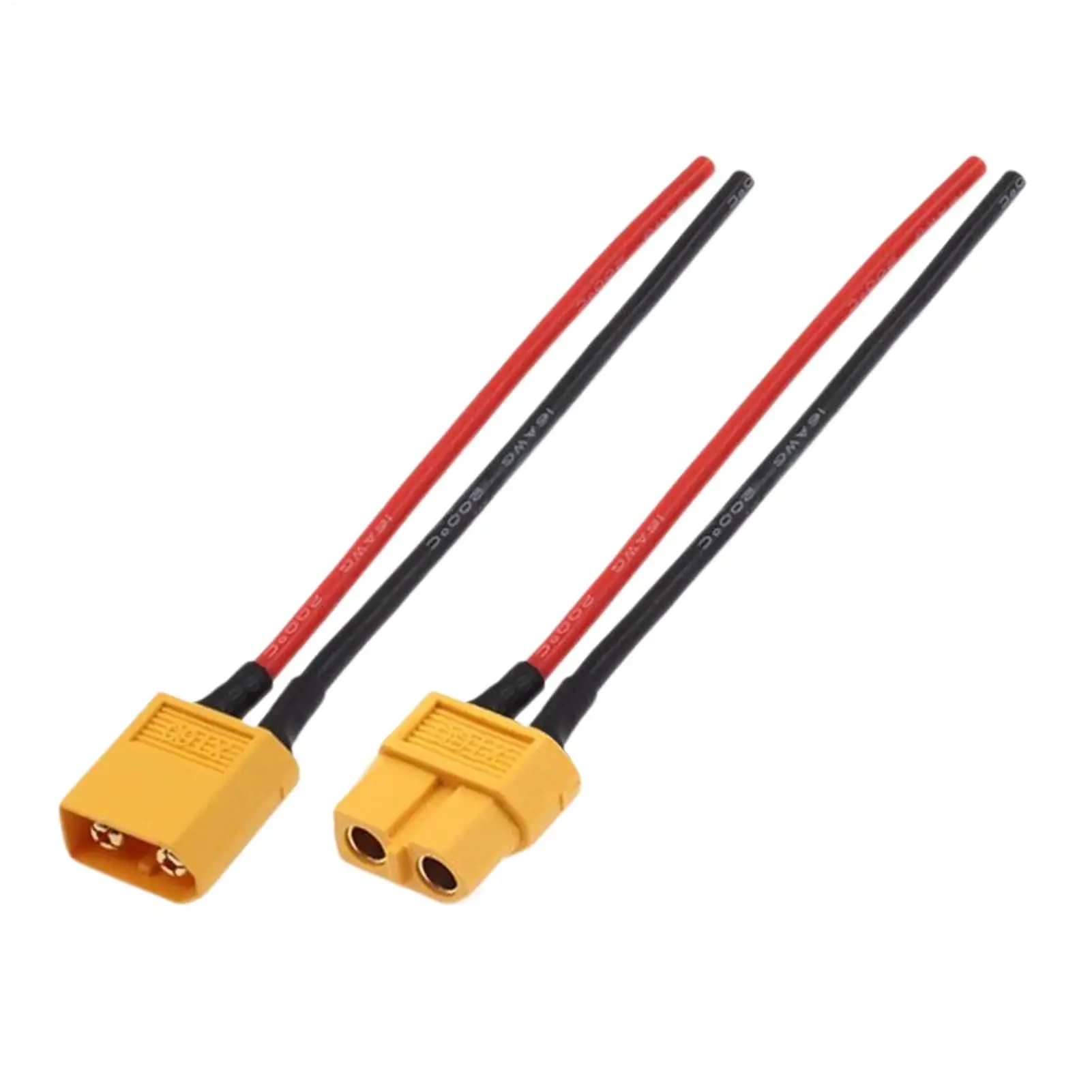 copper XT60 Connector Male Female 16AWG 10cm Extension Cable, Solar Panel Adapter Plug Wire For Drone RC Car RV Battery Charging