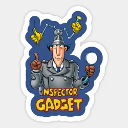 Inspector Gadget 5PCS Stickers for Decor Background Room Decorations Print Art Car Bumper Luggage Laptop Cute Funny Cartoon