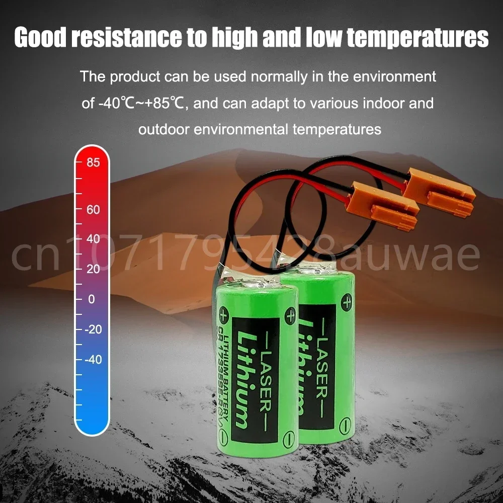 2 uds 3V CR17335SE-R CR2/3A 1800mAh baterías de iones de litio para PLC Servo CNC CR17335 baterías con enchufe