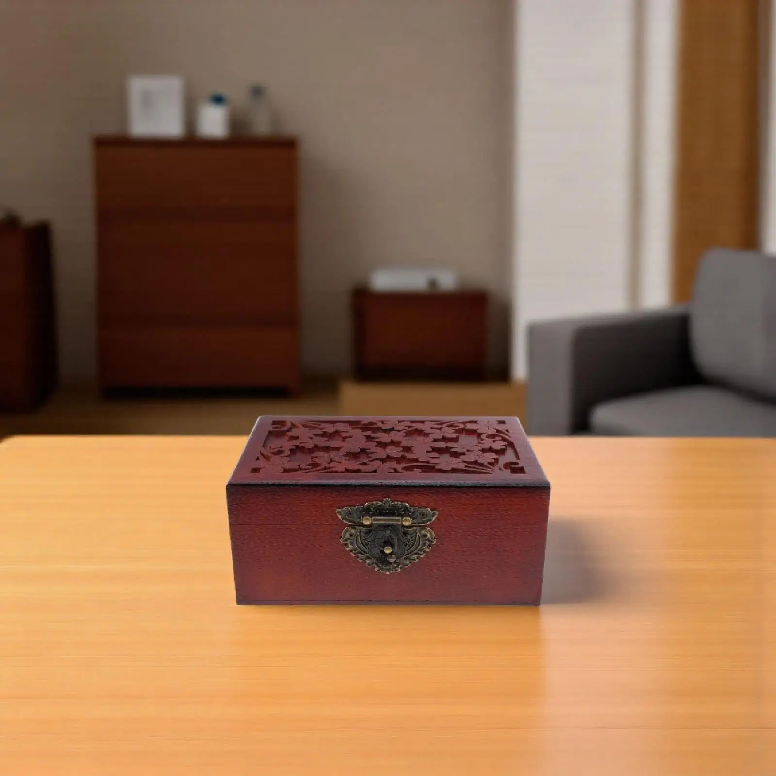 

Solid Wood Vintage Jewelry Box Large Wooden Storage Organizer Retro Style Jewelry Holder Home Decor Retro Storage Box