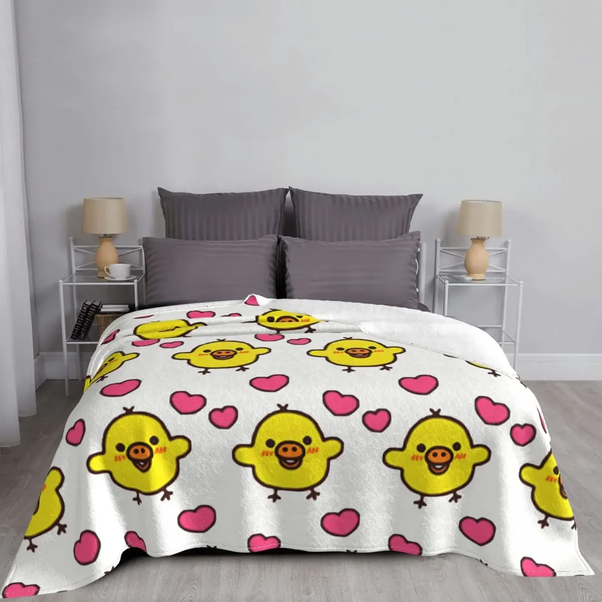 Lovely Kiiroitori Chick Rilakkuma Cute Blanket Fleece Multifunction Warm Throw Blanket for Bedding Couch Bedding Throws