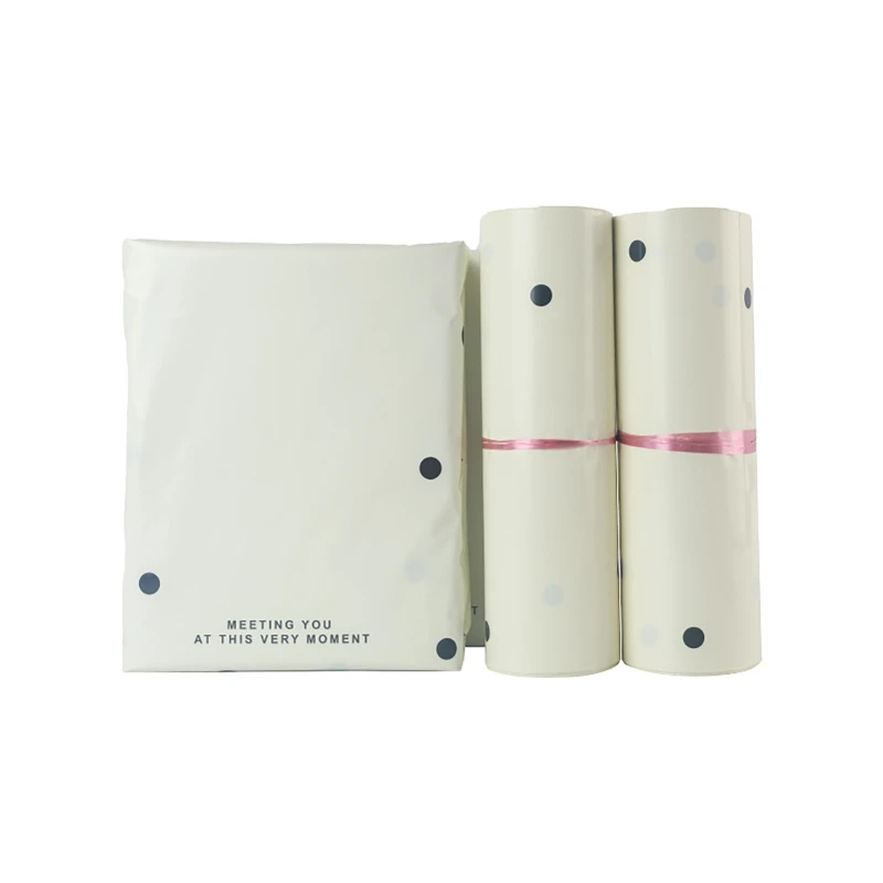 Sacchetti per corriere da 100 pezzi Borsa per consegna espressa a pois beige, sacchetti per confezioni regalo e abbigliamento, sacchetto di plastica impermeabile