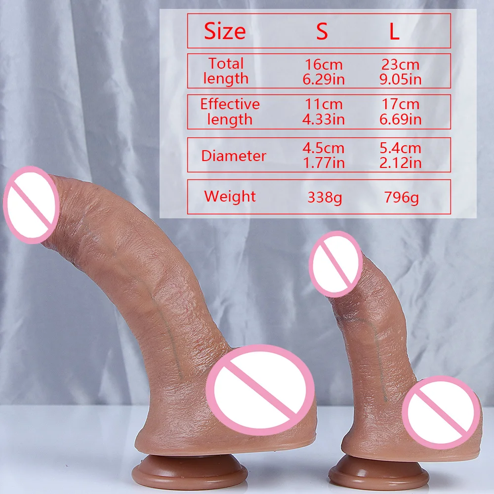 Skin-feeling Dildo Realistic and Soft Sex Toy Silicone Penis with Suction Cup Suitable for Anal Plug G-point Vaginal Stimulator