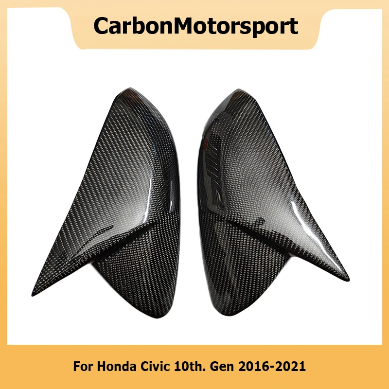 OEM/Mugen Style Carbon Fiber Mirror Cover For Honda Civic 2016 2017 2018 2019 2020 2021 10th. Gen Rearview Mirror Housing Caps
