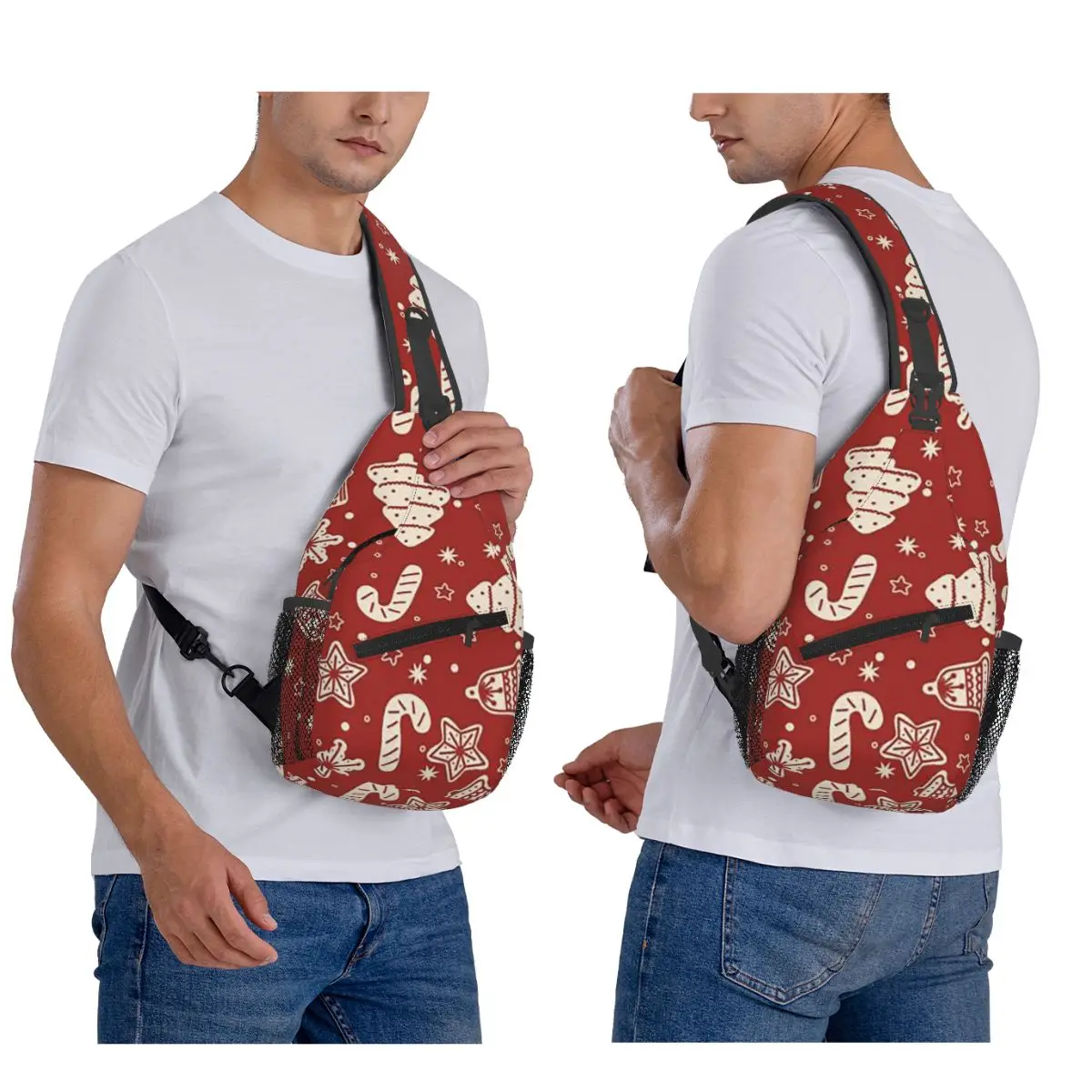 Merry Christmas & Happy Holidays! Chest Bag Men Sling Crossbody Backpack Chest Bag Traveling Hiking Daypack Shoulder Bag