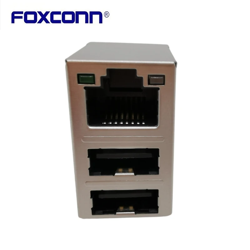 Foxconn JFM38U1A-7126-4F rj45 + duplo deck usb2.0 conector original genuíno