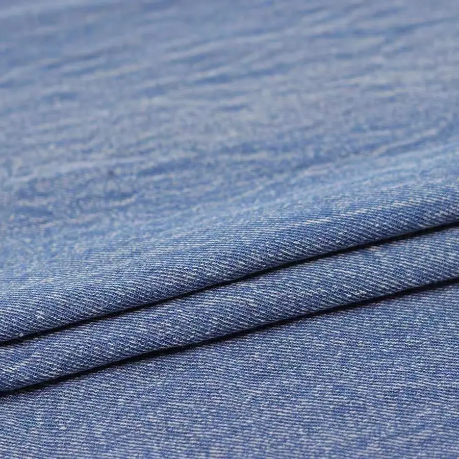 Washed Cotton Denim Fabric Make Old Texture By The Meter for Jeans Skirts Coats Bags Diy Sewing Cloth Comfortable Textile Blue