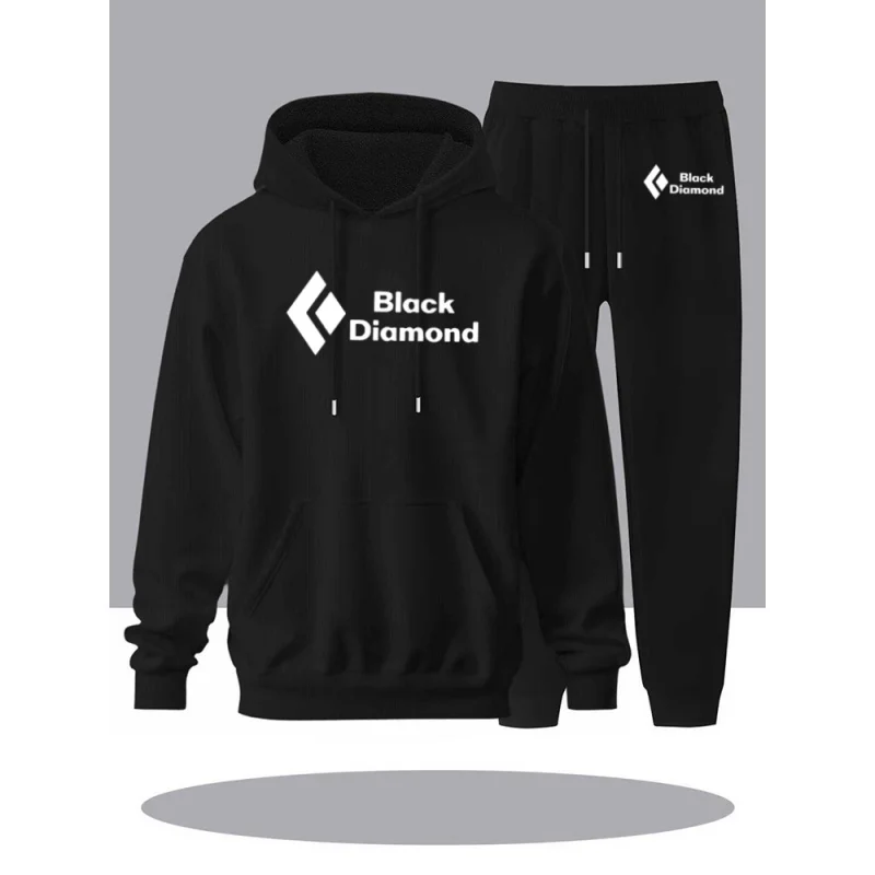 ملابس رياضية للرجال لفصلي الخريف والشتاء 2025، مجموعة كاجوال للجري واللياقة البدنية، سترة بغطاء للرأس وسراويل رياضية مناسبة لكل من الرجال والنساء #5