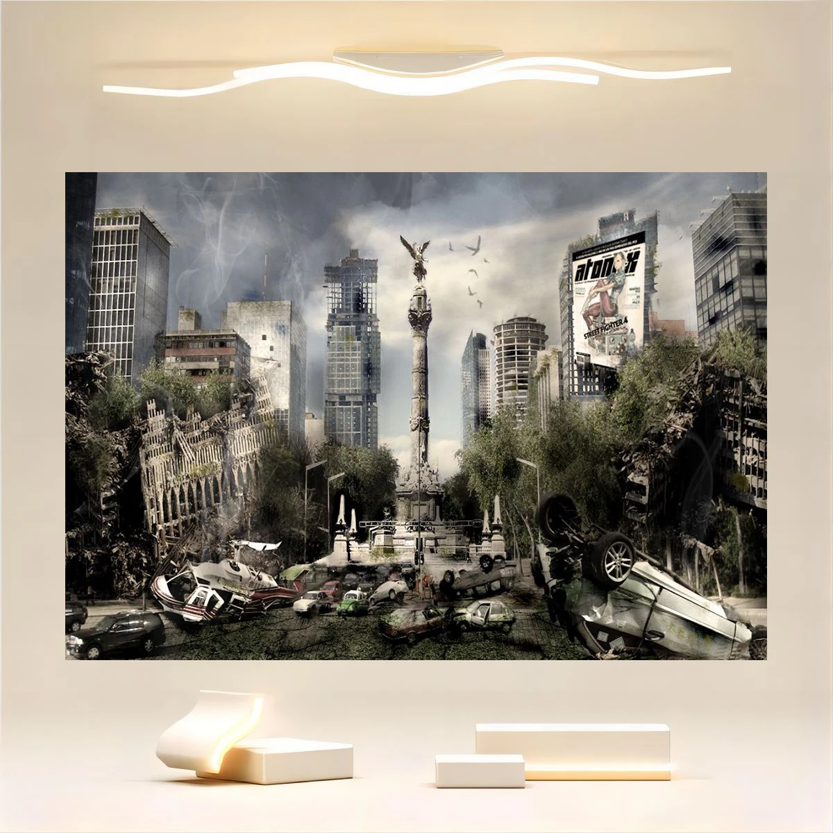 Destructive City City Night Wasteland Dark Sky City Destruction Terror World Theme Photography Background Party Decoration