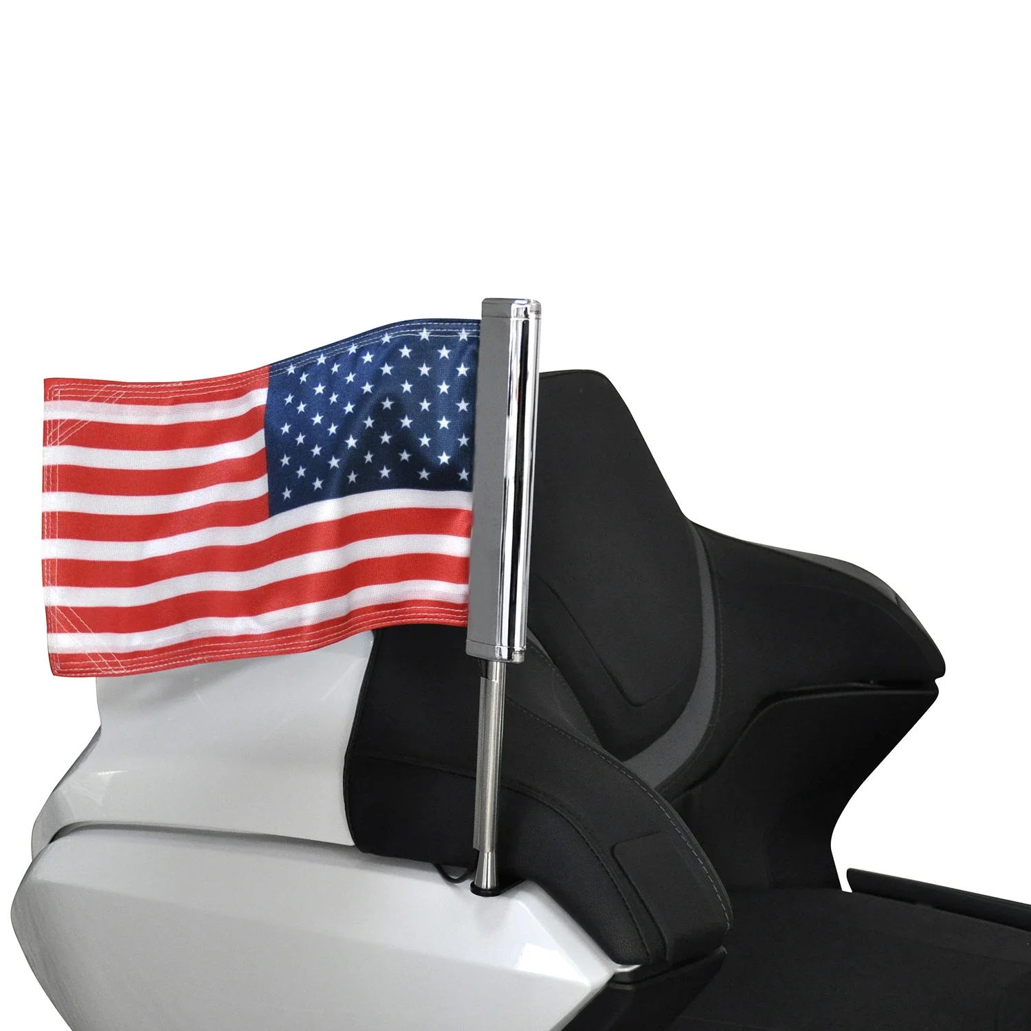 PANICAL LED Lighted Flag Pole With American Flag National Flag Decoration For Honda Gold Wing1800B Motorcycle Passenger Trunk