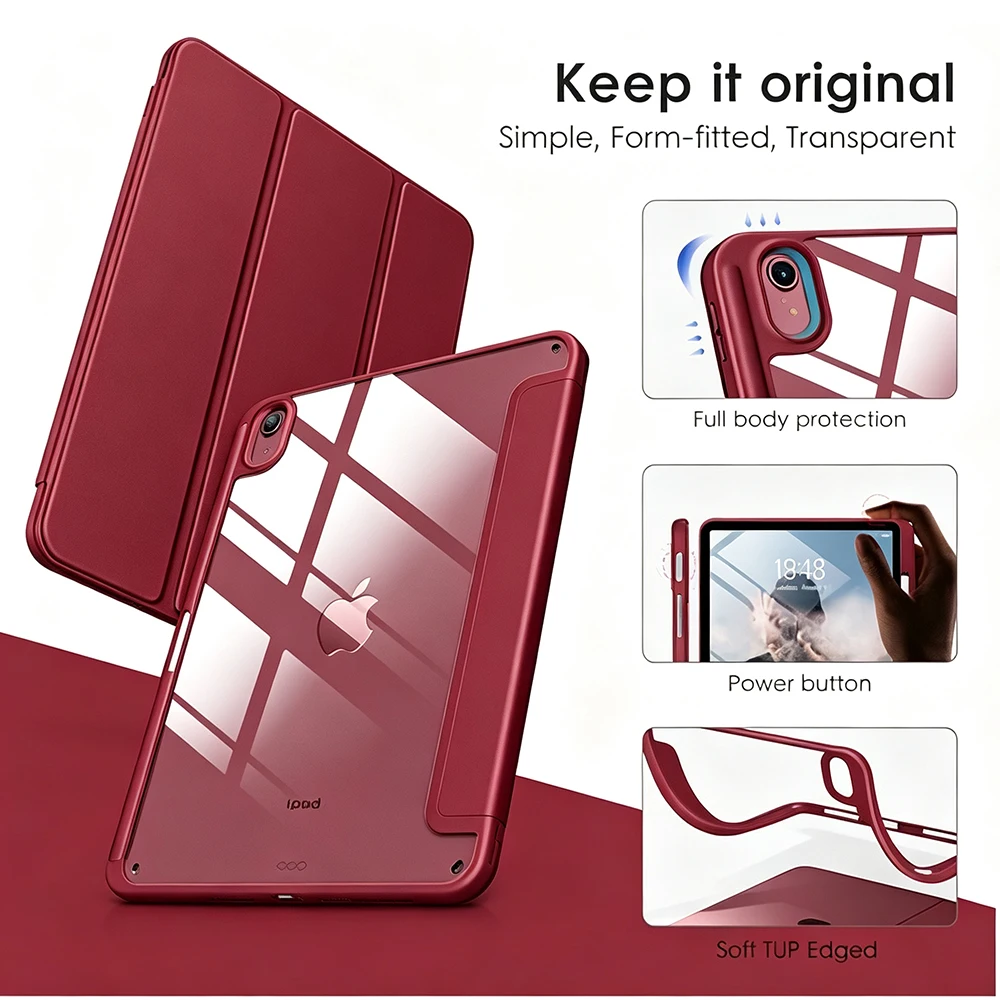 For iPad (A16) 11th Generation 11 Inch 2025/10th Gen 10.9 Inch 2022 Tablet Case Magnetic Flip Smart Cover, Auto Wake/Sleep