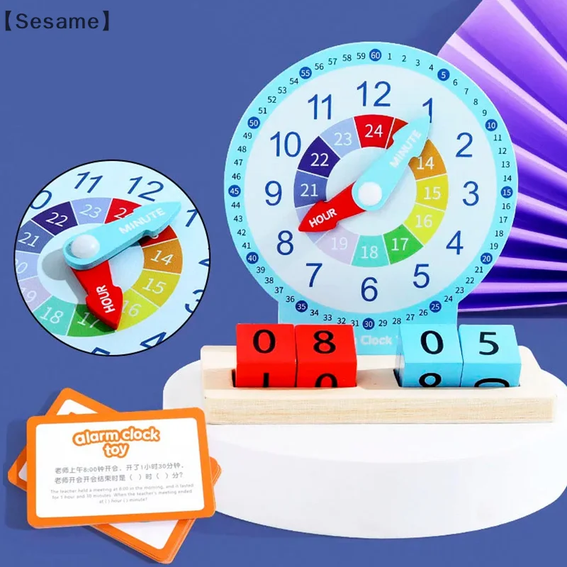 Children Montessori Clock Educational Toys Hour Minute Second Cognition Clock Model Teaching Aids Time Learning For Kindergarten