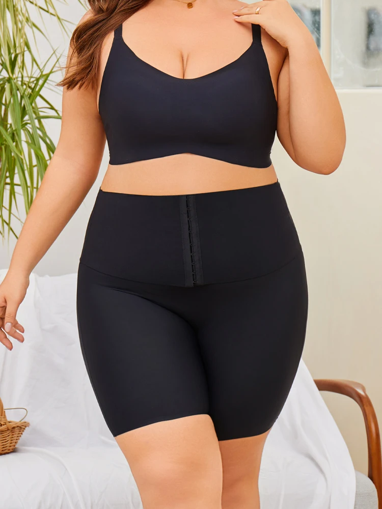 1 шт., бесшовные шорты для похудения с высокой талией и застежкой на передний крючок, трусики для коррекции фигуры, нижнее белье для контроля бедер