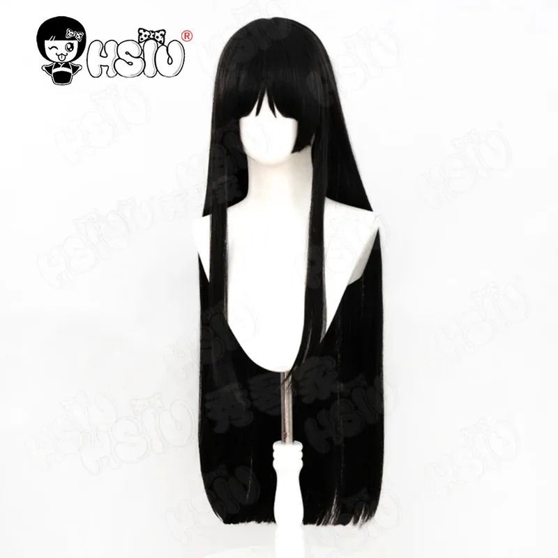 Akiyama Mio Cosplay Wig HSIU 80cm Black Long hair Heat Resistant Synthetic Wig+Wig cap Anime K-ON！Akiyama Mio Cosplay Wig
