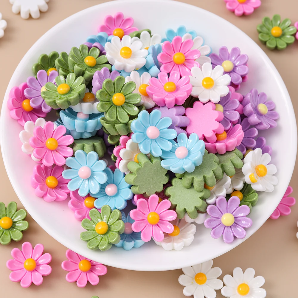 Leslie 15 Stück Neue Niedliche Mini Kawaii Blumen Flache Rückseite Harz-Cabochons Scrapbook DIY Mädchen Kinder Blumen-Haarspangen Schmuckzubehör – Detail 4