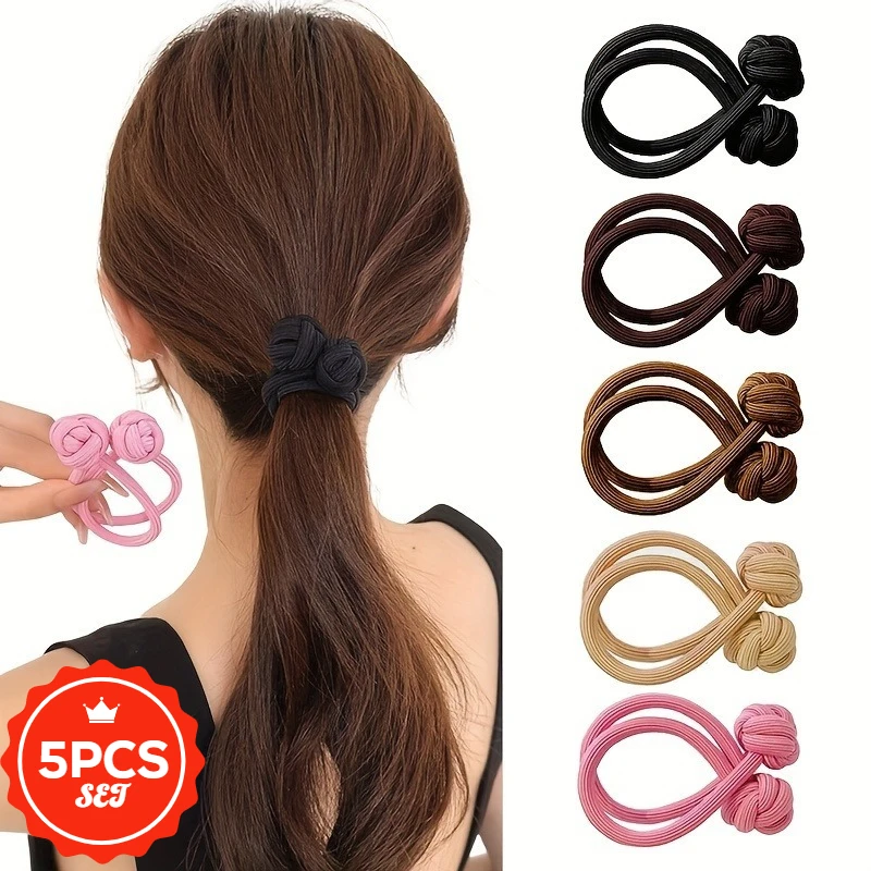 

5Pcs/set Thick Headband for Women, High Elasticity,Durable Hair Tie,Rubber Band Headband,New Temperament, High Ponytail Headband
