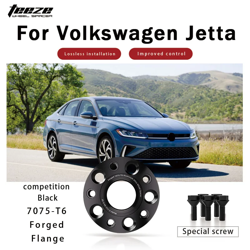 

Teeze 2/4pcs 5x112 CB 57.1 M14*1.5 Hub Centric Black Forged wheel spacer For Volkswagen Jetta Flange Plate15/20/25/30mm
