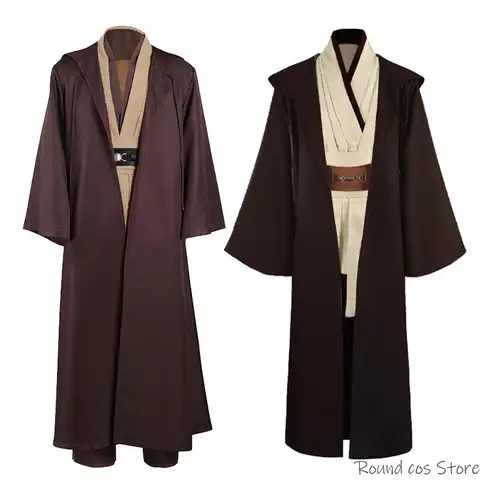 Costume de Cosplay Obi Wan Kenobi Jedi pour adultes, manteau unisexe, uniforme de frère, Robe, ensemble complet d'accessoires, tenues de carnaval d'halloween