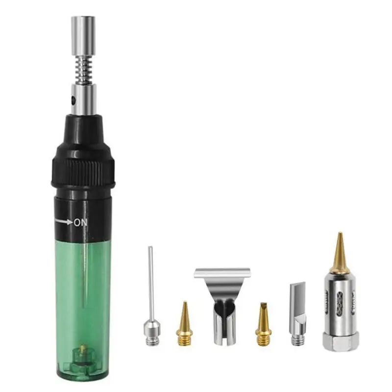 Quick Heat Ignition Welding Head Gas Soldering Iron Head Butane Gas Soldering Iron Kit Gas Welding Kit Welding Torch Pen Tool