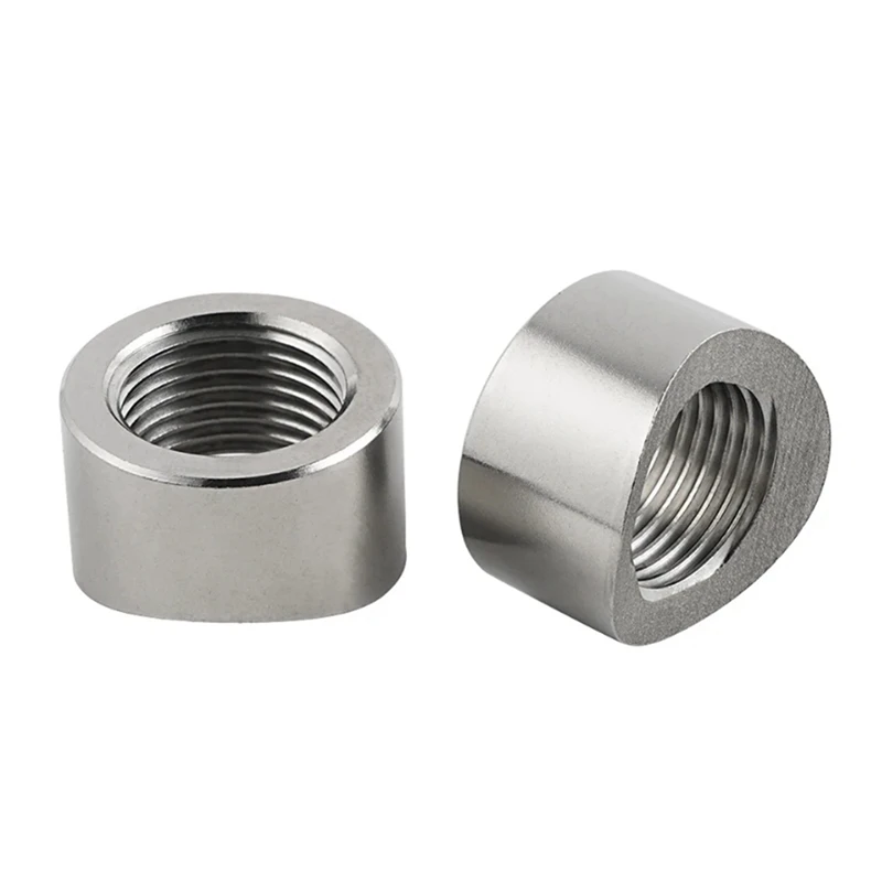 4PCS Automobile Exhaust Pipe Modification Mounting Base Welding Nut Base Round Nut M18X1.5 Silver