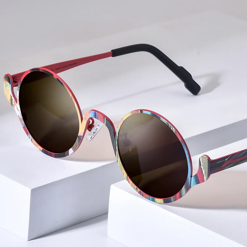 FONEX Titanium Sunglasses Women Brand Design Vintage Retro Round Polarized Sun Glasses Men Japanese Polarized Shades 85935