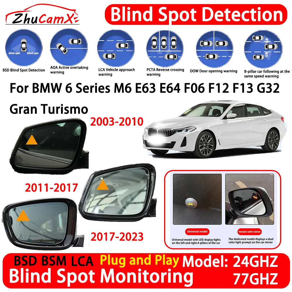 for BMW 6 Series M6 E63 E64 F06 F12 F13 G32 Gran Turismo Car Blind Spot Detection System BSM Lane Change Assist RCTA Radar Alert