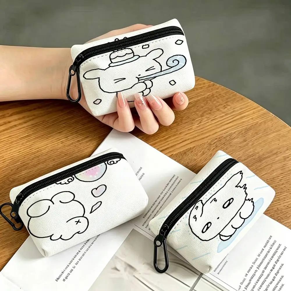 U-Ujin Minimal-Artistic Multifunctional Oxford Cloth Small Pouch With Hook Mini Coin Wallet Earbud Storage Bag