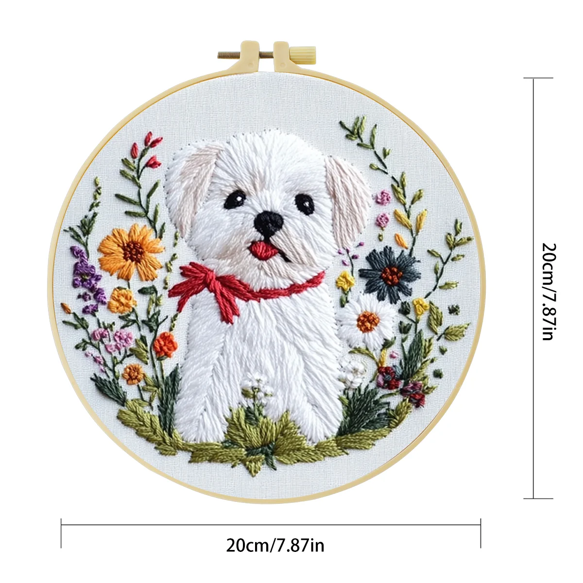 1 Stück 20X20CM/15X15CM 7,87/6,3 Zoll Hundestickerei-Starter-Kit DIY-Kit DIY-Stickerei-Set Handarbeiten Malerei – Detail 5