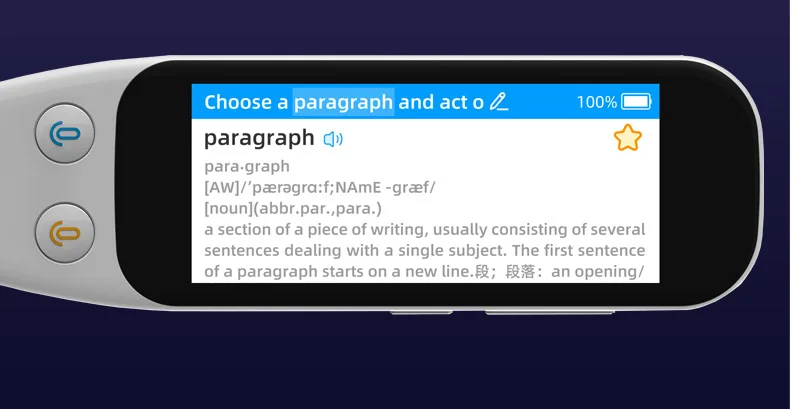 OEM-Custom Language Translator Pen Scanner, Scantalker, Examination Reader em espanhol, francês, árabe, inglês, japonês e coreano