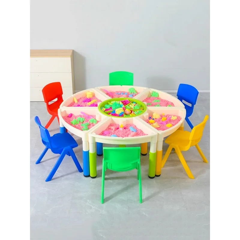 Space toy set, building block table, puzzle sand table, multifunctional children's sand table, night market, children