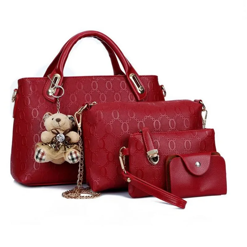 Fashion 4pcs/Set Luxury Designer Bags Handbag Women Bag PU Leather Messenger Bag Shoulder Bag Wallet Bags Dropshipping