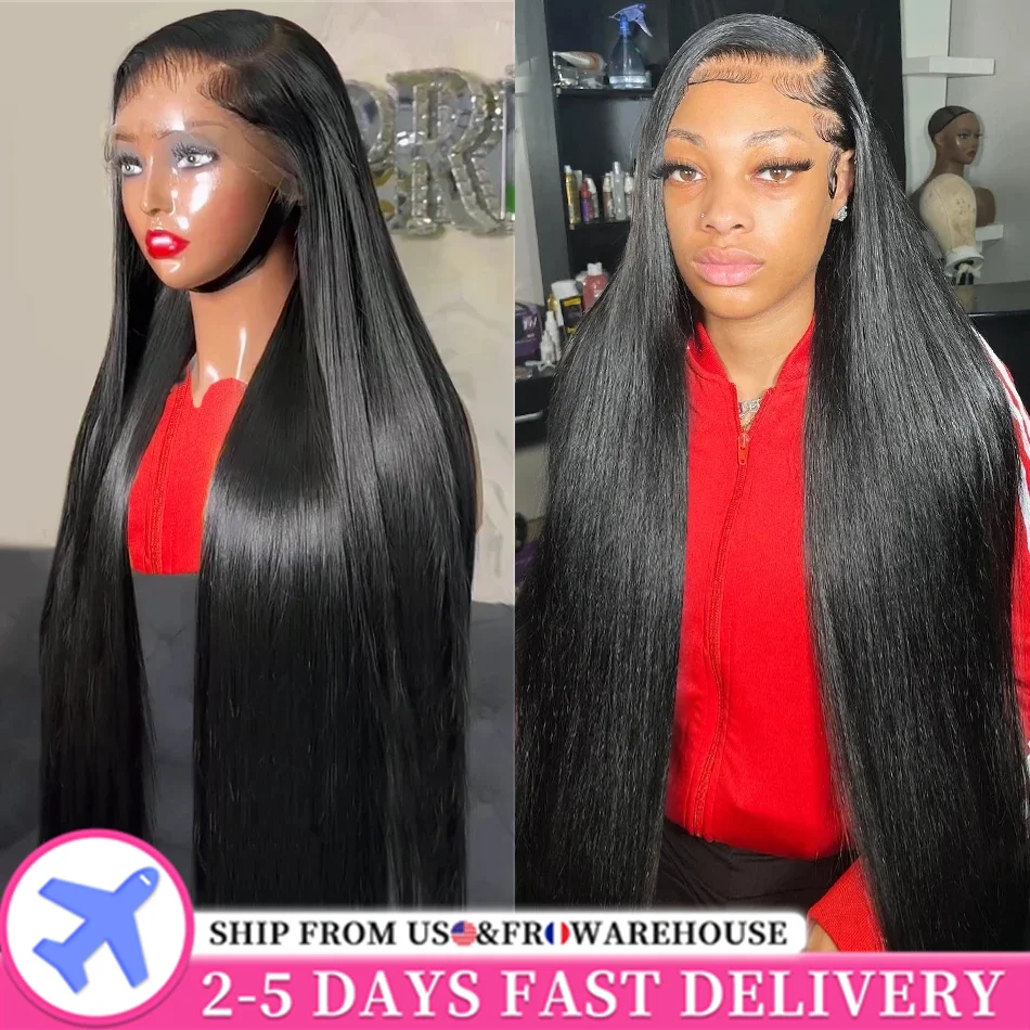 13x4 Straight Lace Front Human Hair Wigs For Black Women Brazilian Remy Hair Pre Plucked Wigs With Baby Hair Natural Color