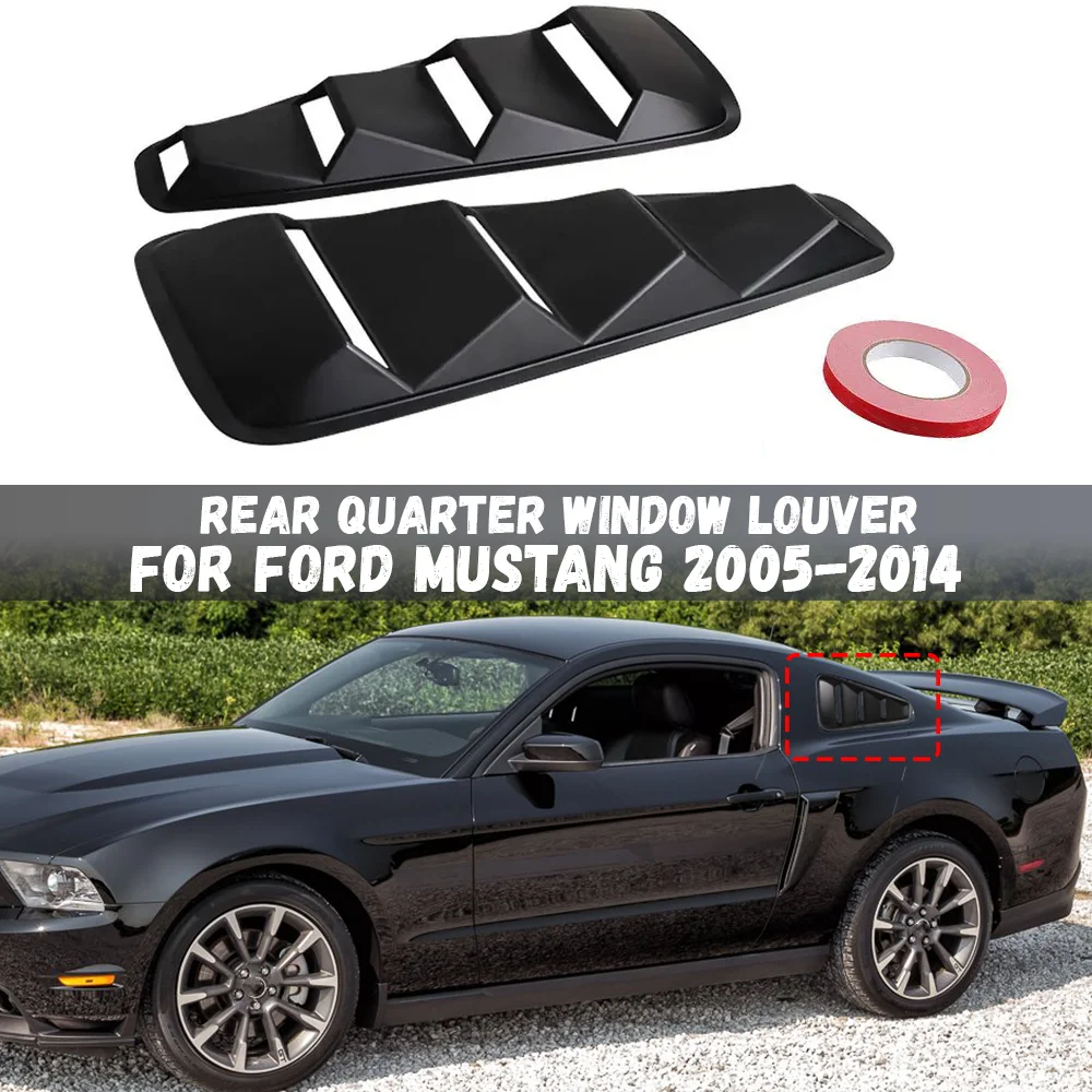 

For Ford Mustang 2005 - 2014 Car Rear Louver Window Side Shutter Cover Trim Sticker Vent Scoop Car Accessories