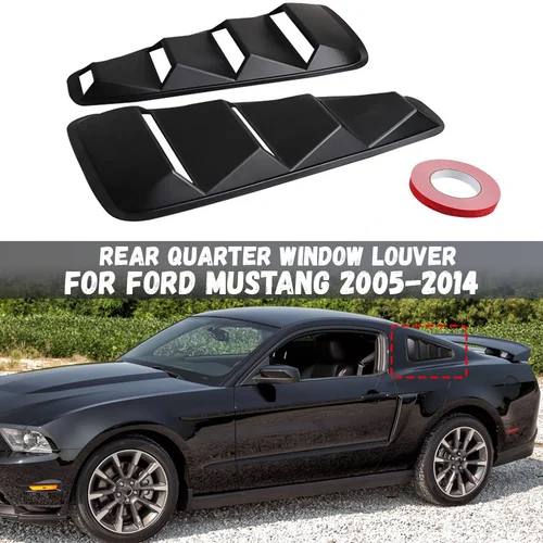 Para Ford Mustang 2005 - 2014, cubierta de persiana lateral para ventana trasera de coche, pegatina embellecedora, pala de ventilación, accesorios para coche