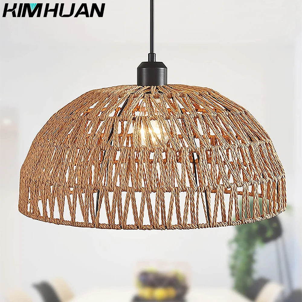 

Japanese Style Hemp Rope Weaving Chandelier Wabi-Sabi Ambient Light Garden Style Chandelier LED Decorative Light Indoor Lighting