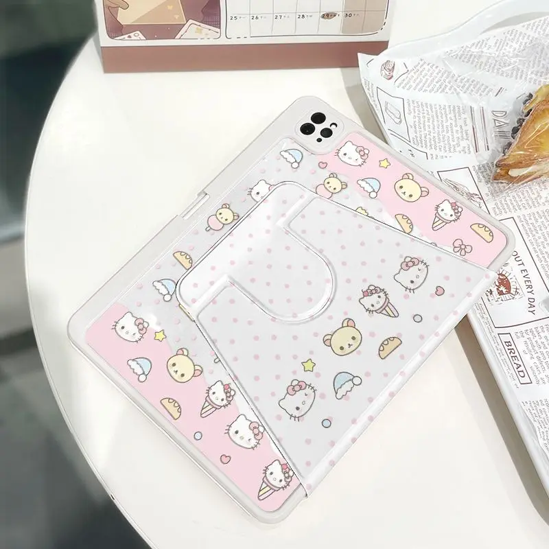 

Kawaii Hello Kitty Protective Case For ipad Pro 2024 13 Inch Mini 4 5 6 Air 3 4 5 6 7 7th 8th 10.2 10th Acrylic Shockproof Shell
