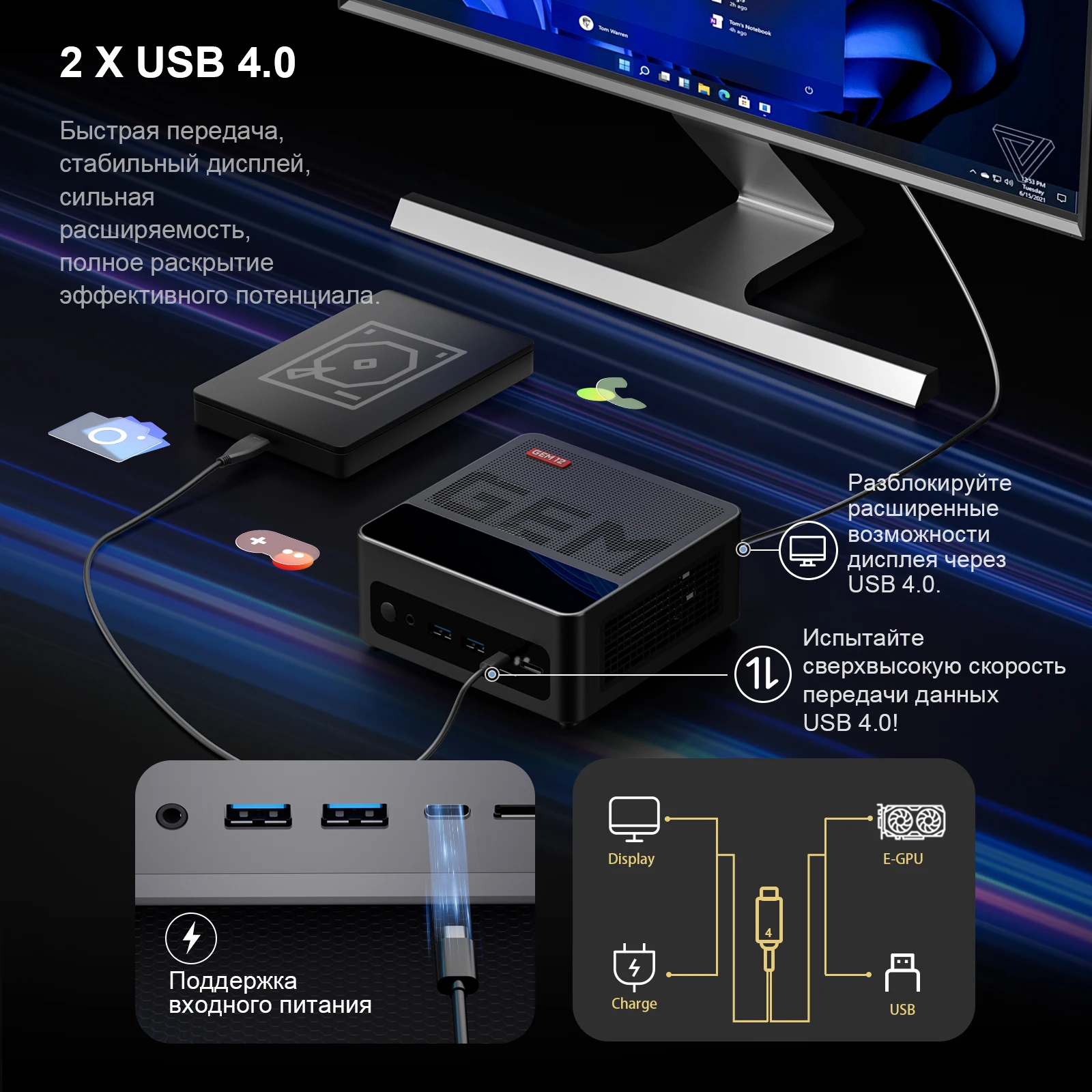 Chatreey GEM 미니 PC R7 8845HS 780M R9 6900HX 680M 게임용 데스크탑 컴퓨터(WiFi 6/블루투스 5.2/OCuiLink/HDMI/DP/USB 4.0 포함)