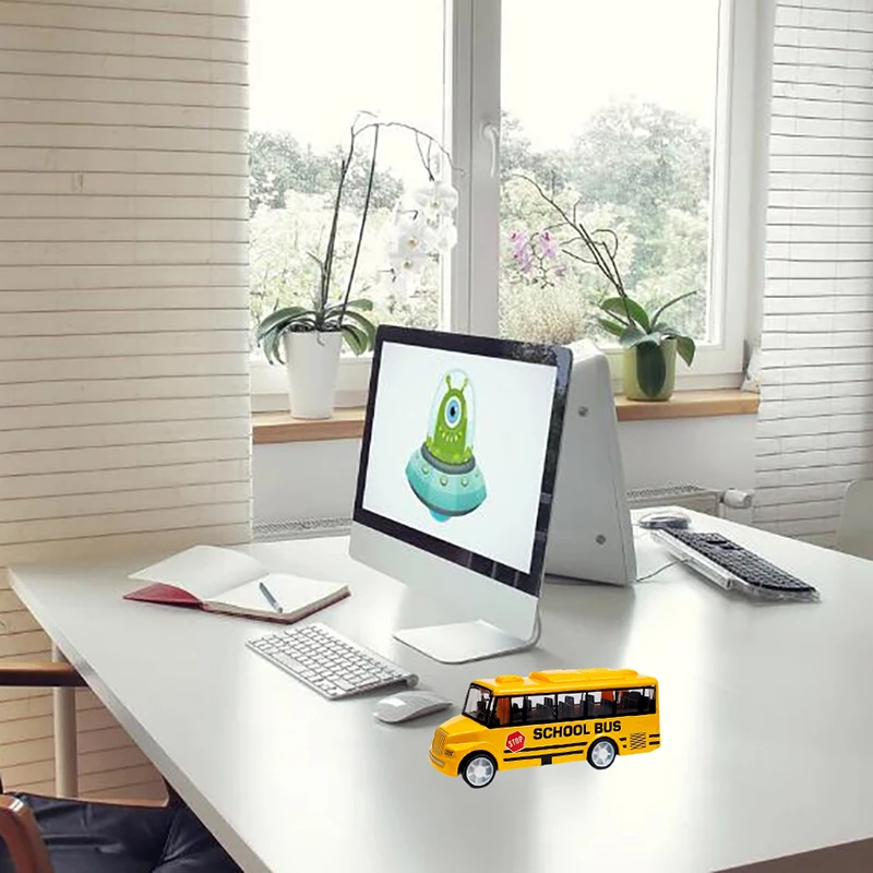 

1Pc High Quality Cool School Bus Toy Simulate Exquisite Interesting Body For Yellow Bus With Pull Back Mechanism♥