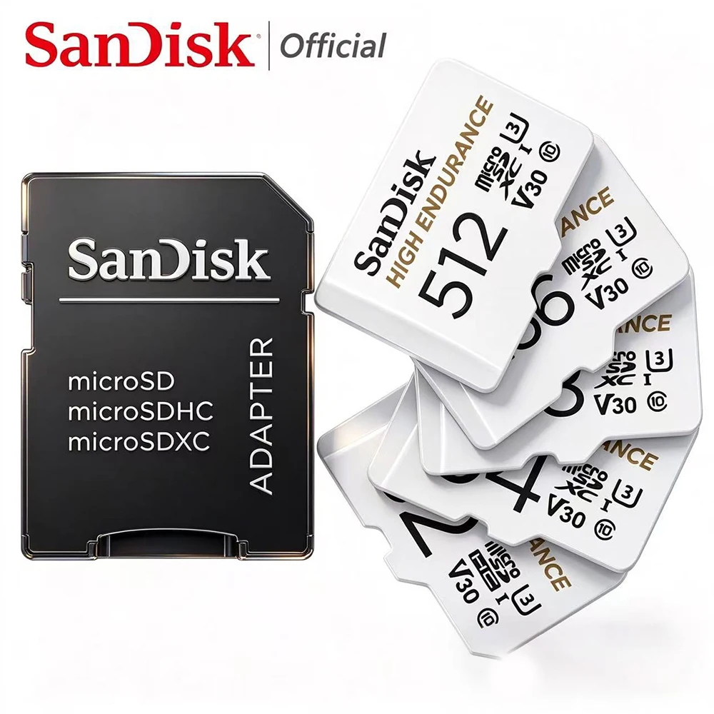 

Карта памяти SanDisk High Endurance U3 V30 C10 Micro SD 32Гб 64Гб 128Гб 256Гб 512Гб MicroSDXC 100МБ/с для видеорегистраторов