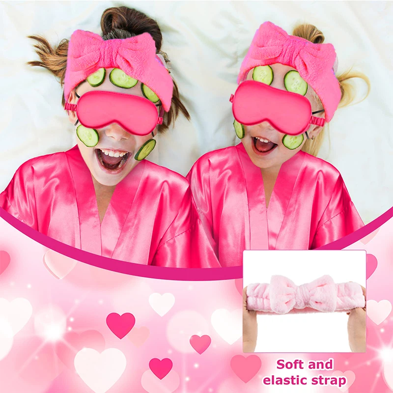 6/8/12Pcs Spa Party Robes Gowns for Girls Kimono Satin Robe Kids Birthday Party Favors Slumber Party Robe Birthday Squad Robes