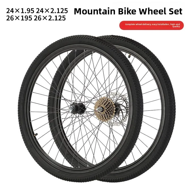 

Aluminum Alloy Thiened Double Layer Mountain Bike Wheel Set 24 Inch 26 Inch Disc Brake ifting Bicycle Full Bearing Hub