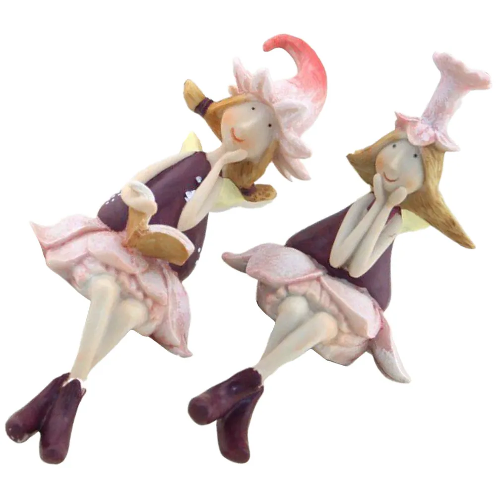 

1 пара сказочных украшений из синтетической смолы, изящные статуэтки фей, декор для приборной панели автомобиля, украшения для дома и рабочего стола, подарки для женщин, фигурки фей