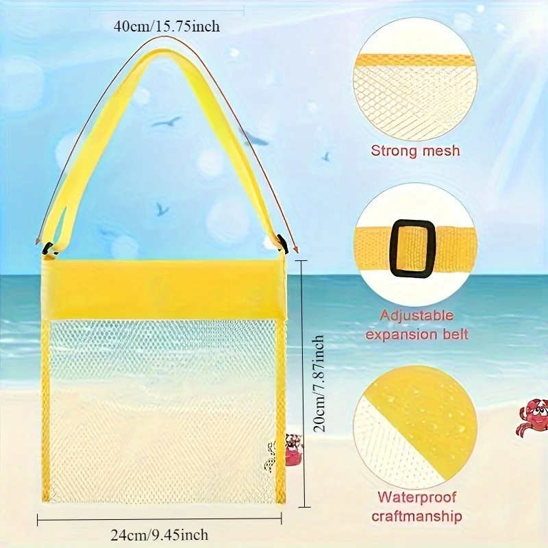 [Beach | Travel] Summer Beach Toy Bag | Shell Collecting Bag, Storage Bag, Sand Digging